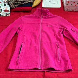 Ladies Pink COLUMBIA fleece full zip jacket